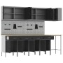 Set de Armario y Tablero de Perforación de 12 Piezas Negro MDF y Metal de , Mesas de trabajo - Ref: Foro24-3321506, Precio: 9...