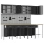 Juego de 12 Piezas para Armario de Trabajo y Panel de Herramientas Negro de MDF y Metal de , Mesas de trabajo - Ref: Foro24-3...