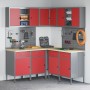 Set de Mesa de Trabajo y Panel de Perforación de 12 Piezas Rojo MDF y Metal de , Mesas de trabajo - Ref: Foro24-3321509, Prec...