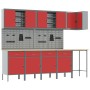 Set de Mesa de Trabajo y Panel de Perforación de 12 Piezas Rojo MDF y Metal de , Mesas de trabajo - Ref: Foro24-3321509, Prec...
