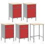 Set de Mesa de Trabajo y Panel de Perforación de 12 Piezas Rojo MDF y Metal de , Mesas de trabajo - Ref: Foro24-3321509, Prec...