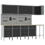 Conjunto de Armario y Panel Perforado de 12 Piezas en MDF y Metal Negro de , Mesas de trabajo - Ref: Foro24-3321510, Precio: ...