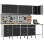 Conjunto de Armario y Panel Perforado de 12 Piezas en MDF y Metal Negro de , Mesas de trabajo - Ref: Foro24-3321510, Precio: ...