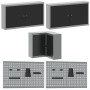 Conjunto de Armario y Panel Perforado de 12 Piezas en MDF y Metal Negro de , Mesas de trabajo - Ref: Foro24-3321510, Precio: ...