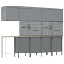 Conjunto de Armario y Panel Perforado de 12 Piezas en MDF y Metal Negro de , Mesas de trabajo - Ref: Foro24-3321510, Precio: ...