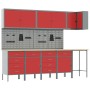 Set de Gabinetes y Mesas de Trabajo de 12 Piezas Rojo MDF y Metal de , Mesas de trabajo - Ref: Foro24-3321511, Precio: 922,42...