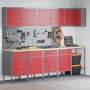 Set de Gabinetes y Mesas de Trabajo de 12 Piezas Rojo MDF y Metal de , Mesas de trabajo - Ref: Foro24-3321511, Precio: 922,42...