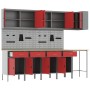 Set de Gabinetes y Mesas de Trabajo de 12 Piezas Rojo MDF y Metal de , Mesas de trabajo - Ref: Foro24-3321511, Precio: 922,42...