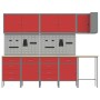 Set de Gabinetes y Mesas de Trabajo de 12 Piezas Rojo MDF y Metal de , Mesas de trabajo - Ref: Foro24-3321511, Precio: 922,42...