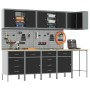 Set de gabinete de trabajo y panel de clavijas de 12 piezas en MDF negro y metal de , Mesas de trabajo - Ref: Foro24-3321512,...
