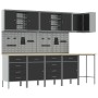 Set de gabinete de trabajo y panel de clavijas de 12 piezas en MDF negro y metal de , Mesas de trabajo - Ref: Foro24-3321512,...