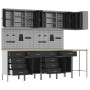 Set de gabinete de trabajo y panel de clavijas de 12 piezas en MDF negro y metal de , Mesas de trabajo - Ref: Foro24-3321512,...