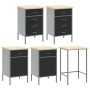 Set de gabinete de trabajo y panel de clavijas de 12 piezas en MDF negro y metal de , Mesas de trabajo - Ref: Foro24-3321512,...