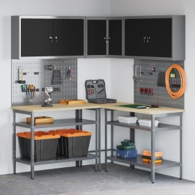 Set de mesa de almacenamiento de herramientas de 10 piezas Negro Madera Ingenierizada y Metal de , Mesas de trabajo - Ref: Fo...