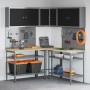 Set de mesa de almacenamiento de herramientas de 10 piezas Negro Madera Ingenierizada y Metal de , Mesas de trabajo - Ref: Fo...