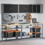 Set de mesa de almacenamiento de herramientas de 10 piezas Negro Madera Ingenierizada y Metal de , Mesas de trabajo - Ref: Fo...
