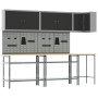Set de mesa de almacenamiento de herramientas de 10 piezas Negro Madera Ingenierizada y Metal de , Mesas de trabajo - Ref: Fo...