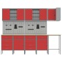 Conjunto de armario y panel de perforación de 12 piezas en rojo, MDF y metal de , Mesas de trabajo - Ref: Foro24-3321513, Pre...