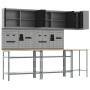 Set de mesa de almacenamiento de herramientas de 10 piezas Negro Madera Ingenierizada y Metal de , Mesas de trabajo - Ref: Fo...