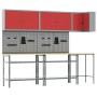 Set de mesa de almacenamiento de herramientas de 10 piezas en madera compuesta y metal rojo de , Mesas de trabajo - Ref: Foro...