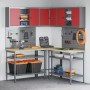 Juego de Mesa para Almacenar Herramientas de 10 Piezas de Madera Ingenierizada y Metal Rojo de de , Mesas de trabajo - Ref: F...