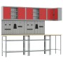 Juego de Mesa para Almacenar Herramientas de 10 Piezas de Madera Ingenierizada y Metal Rojo de de , Mesas de trabajo - Ref: F...