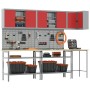 Juego de Mesa para Almacenar Herramientas de 10 Piezas de Madera Ingenierizada y Metal Rojo de de , Mesas de trabajo - Ref: F...