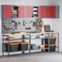 Juego de Mesa para Almacenar Herramientas de 10 Piezas de Madera Ingenierizada y Metal Rojo de de , Mesas de trabajo - Ref: F...