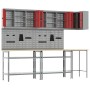Juego de Mesa para Almacenar Herramientas de 10 Piezas de Madera Ingenierizada y Metal Rojo de de , Mesas de trabajo - Ref: F...