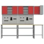 Juego de Mesa para Almacenar Herramientas de 10 Piezas de Madera Ingenierizada y Metal Rojo de de , Mesas de trabajo - Ref: F...