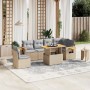 Set sofás de jardín 7 piezas y cojines ratán sintético beige en Conjuntos de jardín | Comprar online en Foru.es