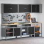 Juego de Mesa para Guardar Herramientas de 10 Piezas Negro de Madera y Metal de , Mesas de trabajo - Ref: Foro24-3321518, Pre...