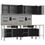 Juego de Mesa para Guardar Herramientas de 10 Piezas Negro de Madera y Metal de , Mesas de trabajo - Ref: Foro24-3321518, Pre...