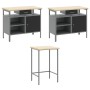 Juego de Mesa para Guardar Herramientas de 10 Piezas Negro de Madera y Metal de , Mesas de trabajo - Ref: Foro24-3321518, Pre...