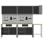 Juego de Mesa para Guardar Herramientas de 10 Piezas Negro de Madera y Metal de , Mesas de trabajo - Ref: Foro24-3321518, Pre...