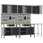 Set de Mesa de Almacenamiento de Herramientas de 10 Piezas Negro de Madera Compensada y Metal de , Mesas de trabajo - Ref: Fo...