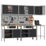 Set de Mesa de Almacenamiento de Herramientas de 10 Piezas Negro de Madera Compensada y Metal de , Mesas de trabajo - Ref: Fo...