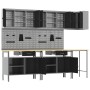 Set de Mesa de Almacenamiento de Herramientas de 10 Piezas Negro de Madera Compensada y Metal de , Mesas de trabajo - Ref: Fo...