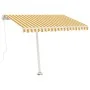 Toldo de pie manual retráctil amarillo y blanco 350x250 cm de vidaXL, Toldos - Ref: Foro24-3069518, Precio: 494,33 €, Descuen...