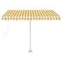 Toldo de pie manual retráctil amarillo y blanco 350x250 cm de vidaXL, Toldos - Ref: Foro24-3069518, Precio: 494,33 €, Descuen...