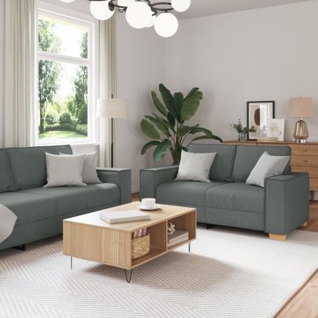 Conjunto de Sofá de 3 Piezas con Cojines en Tela Gris Oscuro de , Sofás - Ref: Foro24-3324610, Precio: 620,66 €, Descuento: %