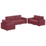 Conjunto de sofá de 3 piezas con cojines color rojo vino de , Sofás - Ref: Foro24-3324612, Precio: 620,66 €, Descuento: %