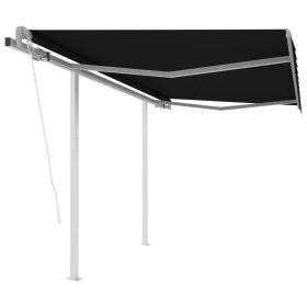Toldo retráctil automático con postes gris antracita 3,5x2,5 m de vidaXL, Toldos - Ref: Foro24-3069929, Precio: 460,01 €, Des...