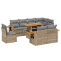 Set de sofás de jardín 9 pzas con cojines ratán sintético beige en Conjuntos de jardín | Comprar online en Foru.es