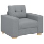 Juego de Sofá de 3 Piezas con Cojines de Tela Gris Claro de , Sofás - Ref: Foro24-3324628, Precio: 637,22 €, Descuento: %