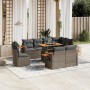 Set de muebles de jardín 9 pzas y cojines ratán sintético gris en Conjuntos de jardín | Comprar online en Foru.es