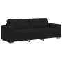 Juego de sofá 3 piezas con cojines de tela negra de , Sofás - Ref: Foro24-3324630, Precio: 628,41 €, Descuento: %