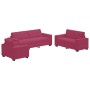 Conjunto de Sofá de 3 Piezas con Cojines de Terciopelo Rojo Vino de , Sofás - Ref: Foro24-3324643, Precio: 617,84 €, Descuent...