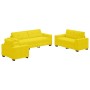 Conjunto de sofá de 3 piezas con cojines de terciopelo amarillo de , Sofás - Ref: Foro24-3324645, Precio: 617,84 €, Descuento: %