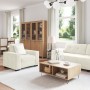 Juego de Sofá de 3 Piezas con Cojines de Terciopelo Crema de , Sofás - Ref: Foro24-3324647, Precio: 644,28 €, Descuento: %